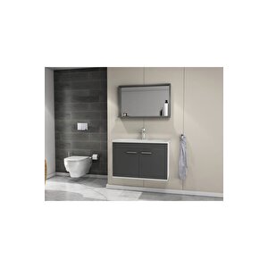Rubino Banyo Dolabı 80 Cm Set Antrasit