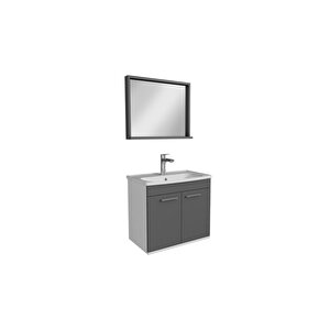 Rubino Banyo Dolabı 80 Cm Set Antrasit