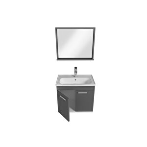 Rubino Banyo Dolabı 80 Cm Set Antrasit