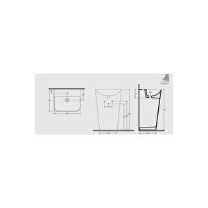 Isvea Sott'aqua 50 Cm Monoblok Lavabo - Vizon