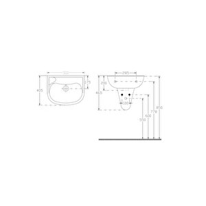 Ece Tek Parça Lavabo 41*51 (deliksiz) (10tp70050ec-ds)