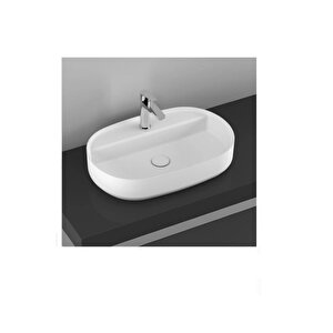 Infinity Batarya Delikli Tezgah Üzeri Lavabo 60 Cm Beyaz Extra Dekorsuz Delikli 10nf65060