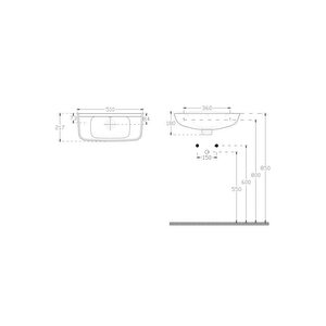 Ece Tek Parça Lavabo 22*51 (delikli) (10tp70051ec-dl)