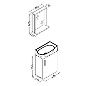 Slim Smart Banyo Dolabı 45x28 Cm