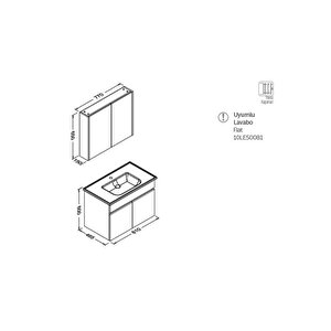 Isvea Trio 80 Cm Banyo Dolabı, Amalfi