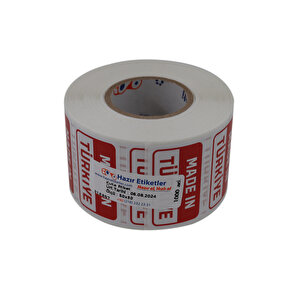 Made In Türkiye Baskılı Kuşe Etiket 50mm X 30mm 1000 Adet