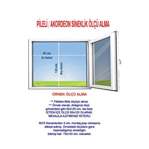 Akordeon Pileli Pilise Pencere Sineklik, Antrasit, 70*130 Cm., Istenilen Ölçüde