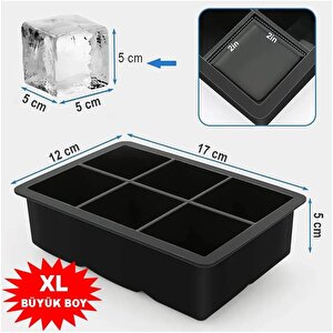 Mithra Life 6 Lı Büyük Boy Kare Silikon Buz Kalıbı Mit1073