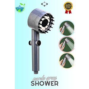 Nardo Gray Basınçlı 3 Kademeli Turbo Duş Başlığı Masajlı Duş Başlığı Start Stop