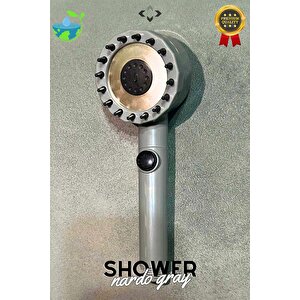 Nardo Gray Basınçlı 3 Kademeli Turbo Duş Başlığı Masajlı Duş Başlığı Start Stop