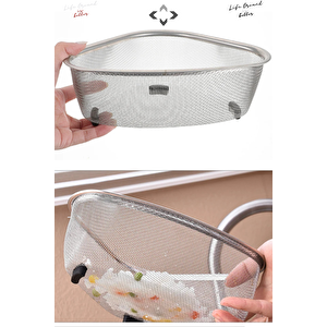 Versatile A Üçgen Lavabo İçi Süzgeç Paslanmaz Çelik Ayaklı Çok Amaçlı Tezgah Üstü Mini Süzgeç Çöp