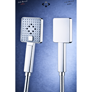 Roma Series 3 Fonksiyonlu Premium Paslanmaz Çelik  Duş Başlığı ve Duş Hortumu Seti Yüksek Basınçlı