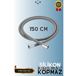 Nardo Gray Shower Set Basınçlı 3 Kademeli Duş Başlığı Ve 150 Cm Silikon Duş Hortumu Masajlı Duş Seti