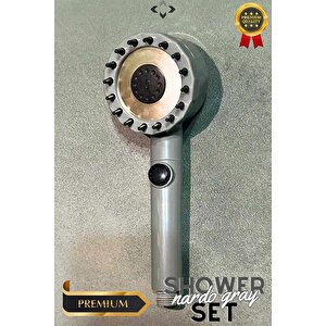 Nardo Gray Shower Set Basınçlı 3 Kademeli Duş Başlığı Ve 150 Cm Silikon Duş Hortumu Masajlı Duş Seti