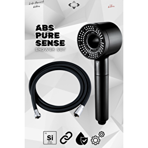 PURE SENSE Basınçlı Duş Seti 5 Fonksiyonlu Duş Başlığı ve Silikon Duş Hortumu Extra Güçlü Masajlı Tazyikli