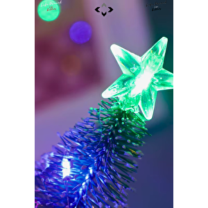2'li LED Işıklı Mini Çam Ağacı 17,5 cm Renkli Işık Dekoratif Süs Masaüstü Çam Ağacı Yapay Çiçek Ağaç