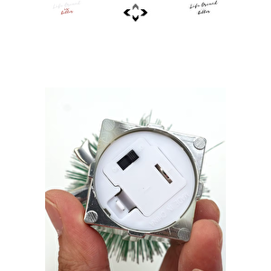 2'li LED Işıklı Mini Çam Ağacı 17,5 cm Renkli Işık Dekoratif Süs Masaüstü Çam Ağacı Yapay Çiçek Ağaç