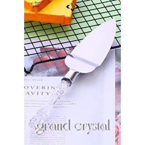 Grand Crystal Pasta Servis Seti İkili Pizza Servis Seti Kristal Saplı Spatula ve Bıçak Mutfak Takımı