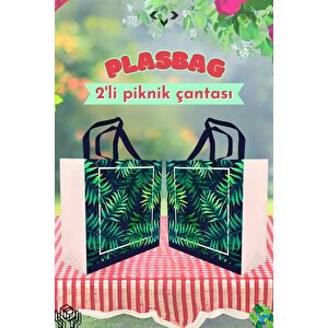 Plasbag Forest 2 Adet Piknik Çantası Çok Amaçlı Plastik Çanta 40x40 Çanta Piknik Seti Piknik Sepeti