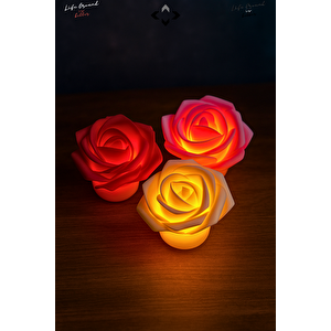 3’lü MİNİ LED Gül Desenli Dekoratif Gece Lambası Seti – Romantik Masa Aydınlatması & Hediyelik