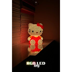 Rgb Led Işıklı Gece Lambası Masa Lambası Renkli Işıklı Lamba Mini Dekoratif Lamba Biblo Minny Kitty