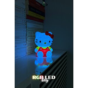 Rgb Led Işıklı Gece Lambası Masa Lambası Renkli Işıklı Lamba Mini Dekoratif Lamba Biblo Minny Kitty