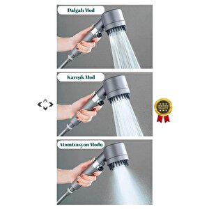 Siyah Basınçlı Start-stop 3 Kademeli Turbo Duş Başlığı Masajlı Duş Başlığı
