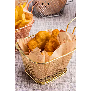 🍟 3x Patates Kızartma Servis Seti Mini Nugget Tavuk Servis Sepeti Paslanmaz Çelik Servis Sunum Seti