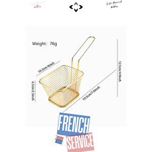 🍟 3x Patates Kızartma Servis Seti Mini Nugget Tavuk Servis Sepeti Paslanmaz Çelik Servis Sunum Seti