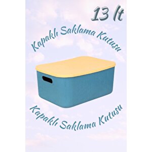 Scandinavian 13 Lt Yeşil Dekoratif Çok Amaçlı Saklama Kutusu Düzenleyici Storage Box