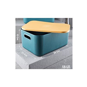 Scandinavian 13 Lt Yeşil Dekoratif Çok Amaçlı Saklama Kutusu Düzenleyici Storage Box