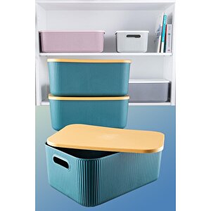 Scandinavian 13 Lt Yeşil Dekoratif Çok Amaçlı Saklama Kutusu Düzenleyici Storage Box