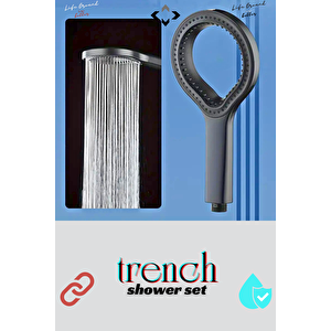 trench SHOWER SET Yağmur Damlası Duş Başlığı ve Silikon Duş Hortumu Tasarrruflu Duş Seti