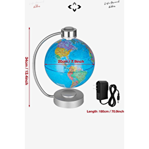 Manyetik Levitasyonlu Işıklı Dünya Küresi Magnetic Levitation Globe Hediyelik Küre Gece Lambası Ev Hediyesi Ofis Hediyesi Sevgililer Günü Hediyesi