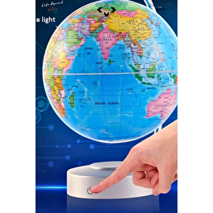 Manyetik Levitasyonlu Işıklı Dünya Küresi 3D Magnetic Levitation Globe Hediyelik Küre Gece Lambası Ev Hediyesi Ofis Hediyesi Sevgililer Günü Hediyesi Masa Lambası Aydınlatma Mavi Işık