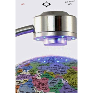 Manyetik Levitasyonlu Işıklı Dünya Küresi 3D Magnetic Levitation Globe Hediyelik Küre Gece Lambası Ev Hediyesi Ofis Hediyesi Sevgililer Günü Hediyesi Masa Lambası Aydınlatma Mavi Işık