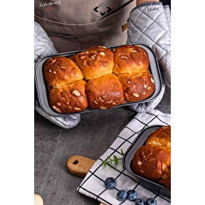 Karbon Çelik Baton Dikdörtgen Kek Ekmek Kalıbı Yapışmaz Ekmek Kalıbı Fırın Airfryer Fırın Kalıbı