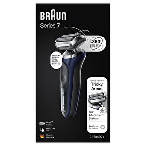 Braun Yeni Seri 7 B1000s Kablosuz Tıraş Makinesi, Autosense, 360° Flex, Easyclick, Islak & Kuru