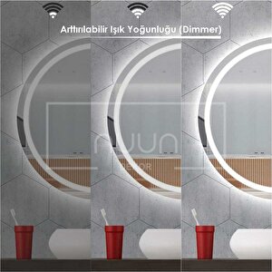 Dokunmati̇k Beyaz Ledli̇ Ayna (di̇mmer Özelli̇kli̇) 70x70 cm