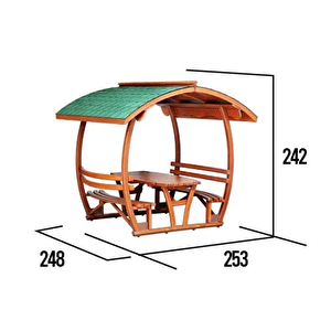 Çatılı Piknik Masası Ahşap