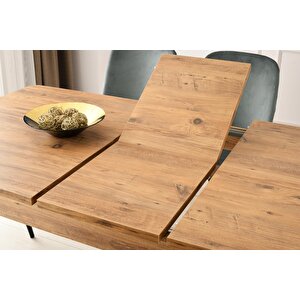 Safir Salon Açılır Yemek Mutfak Masası 90x145cm Siyah