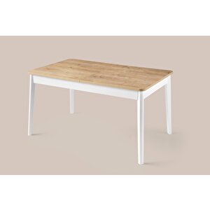 Safir Salon Açılır Yemek Mutfak Masası 90x145cm Beyaz