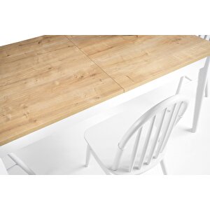 Safir Salon Açılır Yemek Mutfak Masası 90x145cm Beyaz