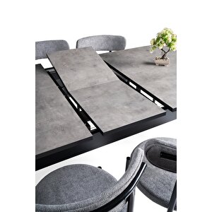 Safir Salon Açılır Yemek Mutfak Masası 90x145cm Gri
