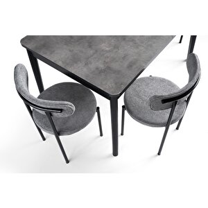 Safir Salon Açılır Yemek Mutfak Masası 90x145cm Gri