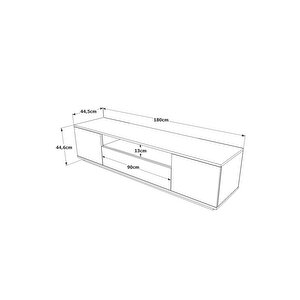 Delphin 180 Cm Raflı Kapaklı Tv Ünitesi Dlp7-aw Çam-beyaz