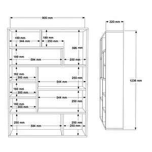 Robin Home Felix Kitaplık 124cm Sepet-beyaz