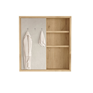 Robin Home Aqua Aynalı Lavabo Üstü Banyo Dolabı Raflı Kapaklı 60cm Sepet