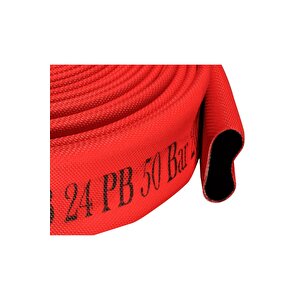5" İçi̇ Kauçuk Dişi Pu Kapli Kirmizi 20 Metre Yangin Hortumu Ts 9222 Serti̇fi̇kali