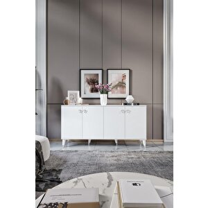Simple Konsol Beyaz Gümüş